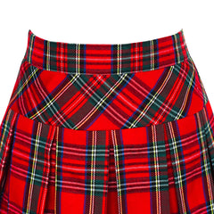 Girls Dress V Neck Pleated Hem School Uniform Tartan Skirt Size 4-14 Years