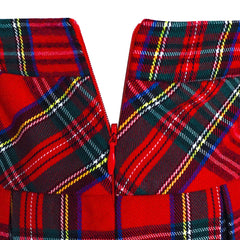 Girls Dress V Neck Pleated Hem School Uniform Tartan Skirt Size 4-14 Years