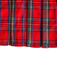 Girls Dress V Neck Pleated Hem School Uniform Tartan Skirt Size 4-14 Years