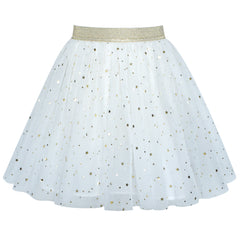 Girls Skirt Pearl Stars Sparkling Tutu Dancing Size 2-12 Years