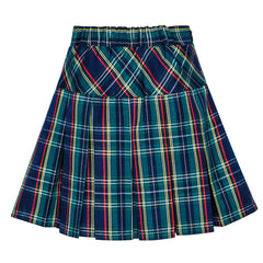 Girls Dress V Neck Pleated Hem School Uniform Tartan Skirt Size 4-14 Years