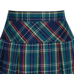 Girls Dress V Neck Pleated Hem School Uniform Tartan Skirt Size 4-14 Years