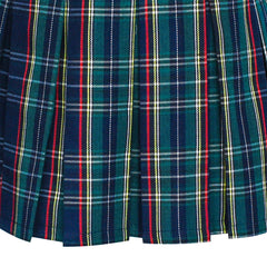 Girls Dress V Neck Pleated Hem School Uniform Tartan Skirt Size 4-14 Years