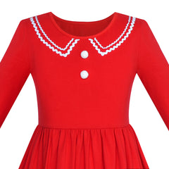 Girls Dress Christmas Hat Velvet Long Sleeve Holiday Size 4-14 Years