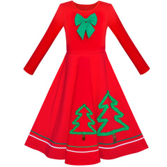 Girls Dress Christmas Hat Velvet Long Sleeve Holiday Size 4-14 Years