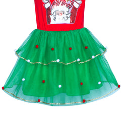 Girls Dress Long Sleeve Christmas Owl Sparkling Sequin Tulle Size 3-14 Years