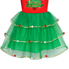 Girls Dress Long Sleeve Christmas Owl Sparkling Sequin Tulle Size 3-14 Years