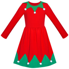 Girls Dress Christmas Hat Velvet Long Sleeve Holiday Size 4-14 Years