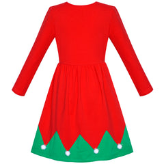 Girls Dress Christmas Hat Velvet Long Sleeve Holiday Size 4-14 Years