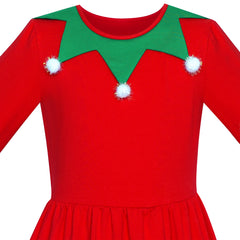 Girls Dress Christmas Hat Velvet Long Sleeve Holiday Size 4-14 Years