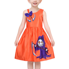 Girls Dress Halloween Pumpkin Ghost Costume Tank Dress Size 3-12 Years