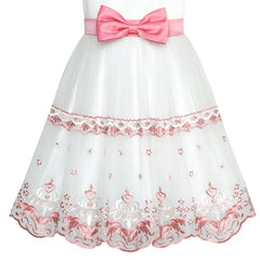 Girls Dress Bow Tie Color Contrast Size 4-12 Years