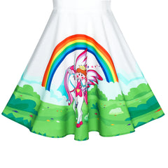 Girls Dress Mermaid Cartoon Princess Ruffle Collar Party Dress Size 2-8 Years