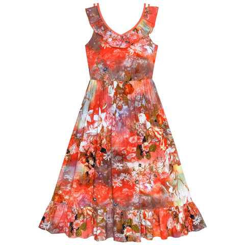 Girls Dress One Shoulder Floral Hi-low Party Dress Size 6-14 Years