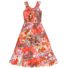 Girls Dress One Shoulder Floral Hi-low Party Dress Size 6-14 Years