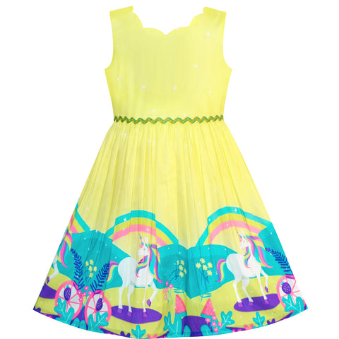 Girls Dress Flower Petal Summer Sundress Butterfly Size 4-12 Years