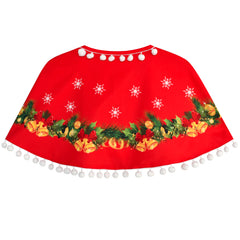 Girls Dress Cape Cloak Christmas Year Holiday Party Size 4-14 Years