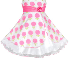 Girls Dress Wine Dot Tulle Party Pageant Unique Design Size 4-12 Years