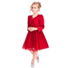 Girls Dress Satin Silk Butterfly City Building View Size 4-14 Years