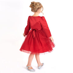 Girls Dress Satin Silk Butterfly City Building View Size 4-14 Years