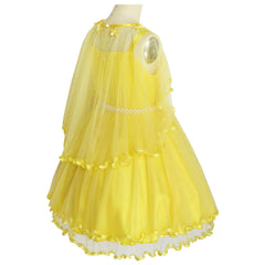 Girls Dress Cape Pearl Belt Wedding Party Size 3-14 Years