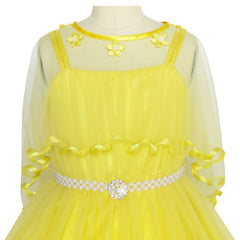 Girls Dress Cape Pearl Belt Wedding Party Size 3-14 Years