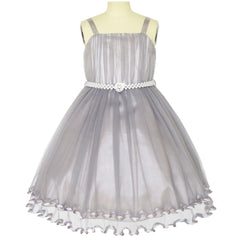 Girls Dress Cape Pearl Belt Wedding Party Size 3-14 Years