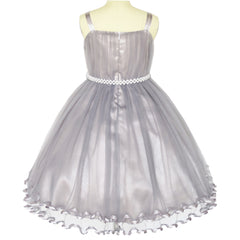 Girls Dress Cape Pearl Belt Wedding Party Size 3-14 Years