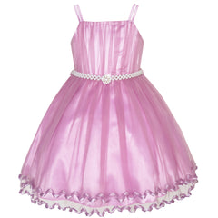 Girls Dress Cape Pearl Belt Wedding Party Size 3-14 Years