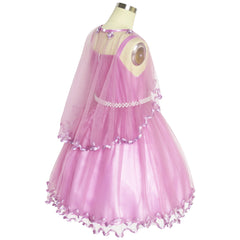 Girls Dress Cape Pearl Belt Wedding Party Size 3-14 Years