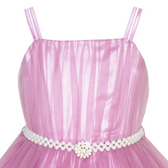 Girls Dress Cape Pearl Belt Wedding Party Size 3-14 Years