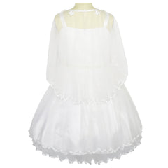 Girls Dress Cape Pearl Belt Wedding Party Size 3-14 Years