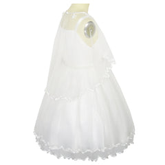 Girls Dress Cape Pearl Belt Wedding Party Size 3-14 Years