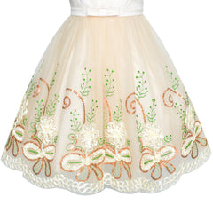 Flower Girls Dress Tiered Skirt Bridesmaid Wedding Size 4-12 Years