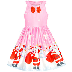 Girls Dress Christmas Eve Christmas Tree Snow Reindeer Party Size 7-14 Years