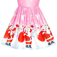 Girls Dress Christmas Eve Christmas Tree Snow Reindeer Party Size 7-14 Years