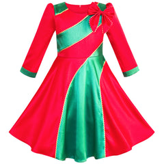 Girls Dress Satin Silk Butterfly City Building View Size 4-14 Years