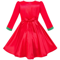 Girls Dress Satin Silk Butterfly City Building View Size 4-14 Years