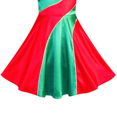 Girls Dress Satin Silk Butterfly City Building View Size 4-14 Years