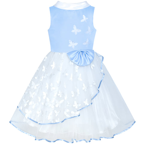 Flower Girls Dress Butterfly Pageant Party Size 6-12 Years