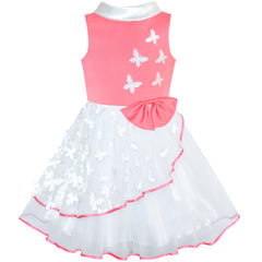 Flower Girls Dress Butterfly Pageant Party Size 6-12 Years