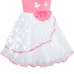 Flower Girls Dress Butterfly Pageant Party Size 6-12 Years