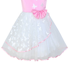 Flower Girls Dress Butterfly Pageant Party Size 6-12 Years