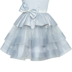 Flower Girls Dress Tiered Ruffle Skirt Pageant Size 3-10 Years