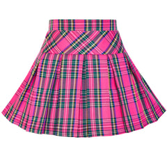 Girls Dress V Neck Pleated Hem School Uniform Tartan Skirt Size 4-14 Years