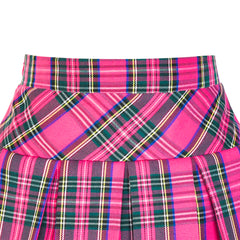 Girls Dress V Neck Pleated Hem School Uniform Tartan Skirt Size 4-14 Years