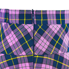 Girls Dress V Neck Pleated Hem School Uniform Tartan Skirt Size 4-14 Years