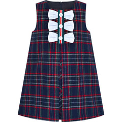 Girls Dress Tartan Back School Uniform Pocket A-line Dress Size 2-10 Years