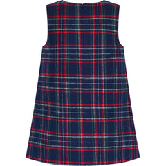 Girls Dress Tartan Back School Uniform Pocket A-line Dress Size 2-10 Years