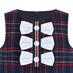 Girls Dress Tartan Back School Uniform Pocket A-line Dress Size 2-10 Years